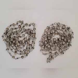 Vintage Lot 2 Mexican Wedding Necklaces Pierced Silver Wrapped Filigree Beads